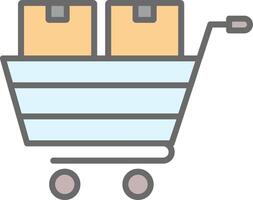 Cart Line Filled Light Icon vector