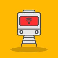 Train Filled Shadow Icon vector