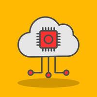 Cloud Computing Filled Shadow Icon vector