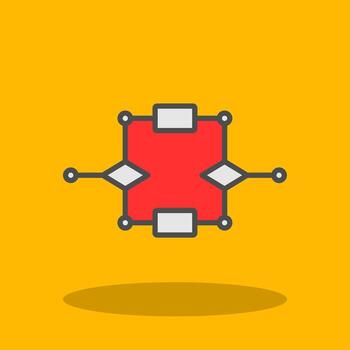 Algorithm Filled Shadow Icon vector