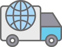 Worldwide Delivery Line Filled Light Icon vector