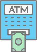 ATM Line Filled Light Icon vector