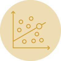 Scatter Graph Line Yellow Circle Icon vector