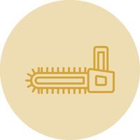 Chainsaw Line Yellow Circle Icon vector