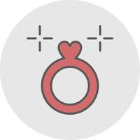 Wedding Ring Line Filled Light Icon vector
