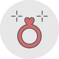 Wedding Ring Line Filled Light Icon vector