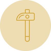 Hammer Line Yellow Circle Icon vector