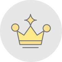 Crown Line Filled Light Icon vector