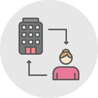 B2c Line Filled Light Icon vector