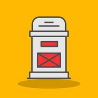 Postbox Filled Shadow Icon vector