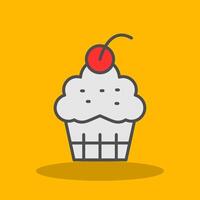 Cup Cake Filled Shadow Icon vector