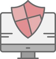 Protection Line Filled Light Icon vector