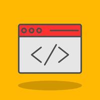 Coding Filled Shadow Icon vector