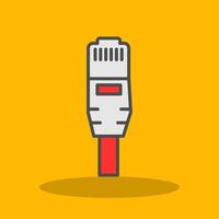 Ethernet Filled Shadow Icon vector
