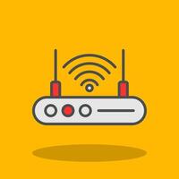 Wifi Router Filled Shadow Icon vector