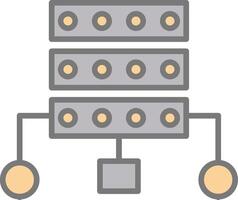 Data Structure Line Filled Light Icon vector