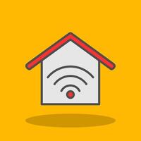 Smart Home Filled Shadow Icon vector