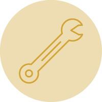 Spanner Line Yellow Circle Icon vector