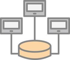 Distributed Database Line Filled Light Icon vector