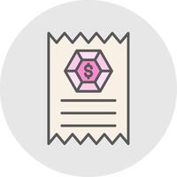 Receipt Line Filled Light Icon vector