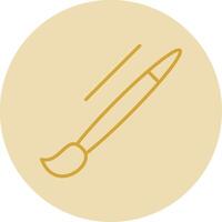 Paint Brush Line Yellow Circle Icon vector