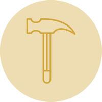 Hammer Line Yellow Circle Icon vector