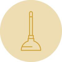 Plunger Line Yellow Circle Icon vector