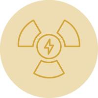 Nuclear Power Line Yellow Circle Icon vector