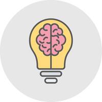 Brainstorm Line Filled Light Icon vector