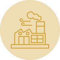 Factory Line Yellow Circle Icon vector