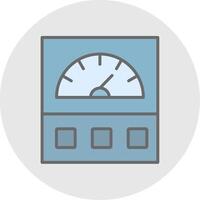 Ammeter Line Filled Light Icon vector