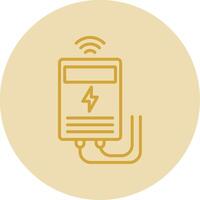 Power Meter Line Yellow Circle Icon vector