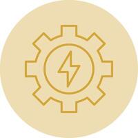 Gear Line Yellow Circle Icon vector