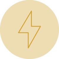 Thunder Bolt Line Yellow Circle Icon vector