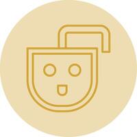 Wall Socket Line Yellow Circle Icon vector