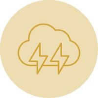 Lightening Line Yellow Circle Icon vector