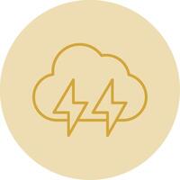 Lightening Line Yellow Circle Icon vector