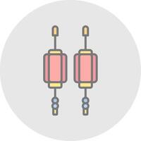 Lantern Line Filled Light Icon vector