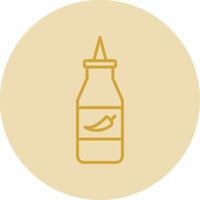Ketchup Line Yellow Circle Icon vector