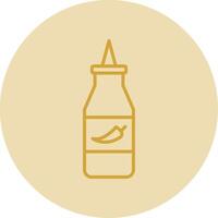 Ketchup Line Yellow Circle Icon vector