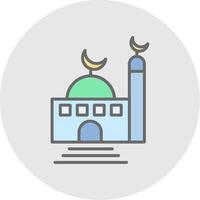 mezquita línea lleno ligero icono vector