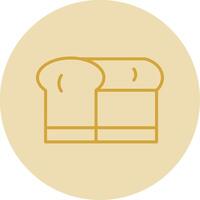 Bread Line Yellow Circle Icon vector