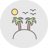 Island Line Filled Light Icon vector