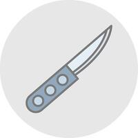 cuchillo línea lleno ligero icono vector