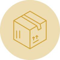 Delivery Box Line Yellow Circle Icon vector