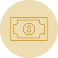 Money Line Yellow Circle Icon vector