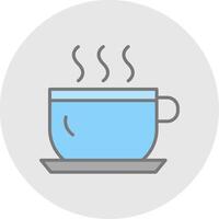 Teacup Line Filled Light Icon vector