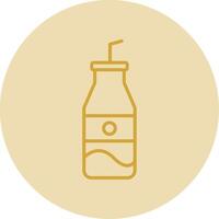 Soda Bottle Line Yellow Circle Icon vector