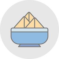 samosa línea lleno ligero icono vector