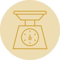 Weighing Machine Line Yellow Circle Icon vector
